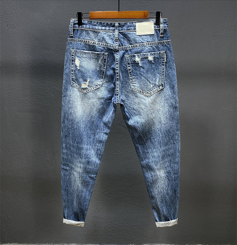 Nine-point jeans with holes fo - огляд і ціна Men'S Shoes With Jeans