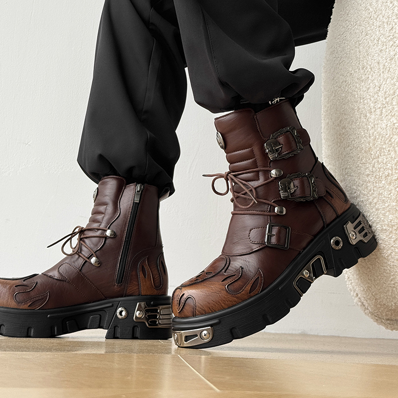 Punk Style Retro Cool Skull Fl - огляд і ціна Men'S Shoes Height Increase