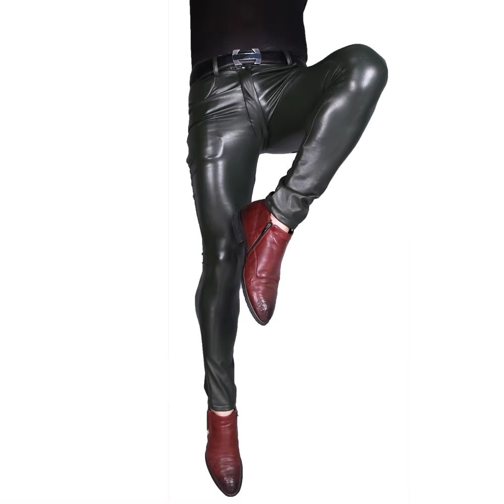 Mens Punk PU Faux Leather Trou - огляд і ціна Men'S Shoes With Jeans