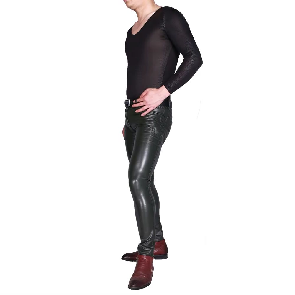 Mens Punk PU Faux Leather Trou - огляд і ціна Men'S Shoes With Jeans