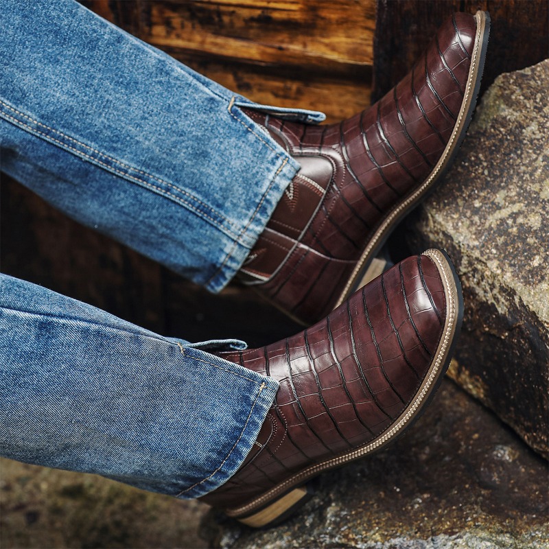 Mens Boots Crocodile Pattern H - огляд і ціна Men'S Shoes Wide Width