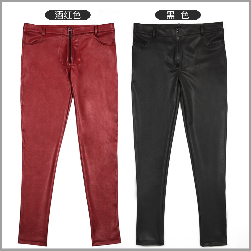 Men's PU Leather Skinny Jeans  - огляд і ціна Men'S Shoes With Jeans