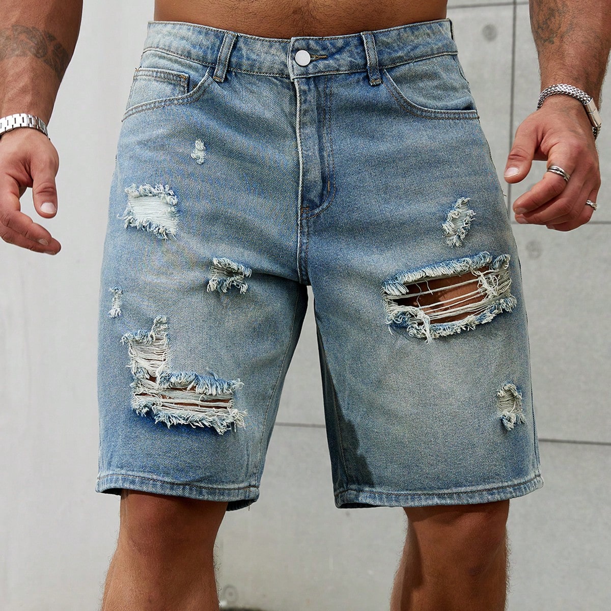 New Fashion Mens Ripped Short  - огляд і ціна Men'S Shoes With Jeans
