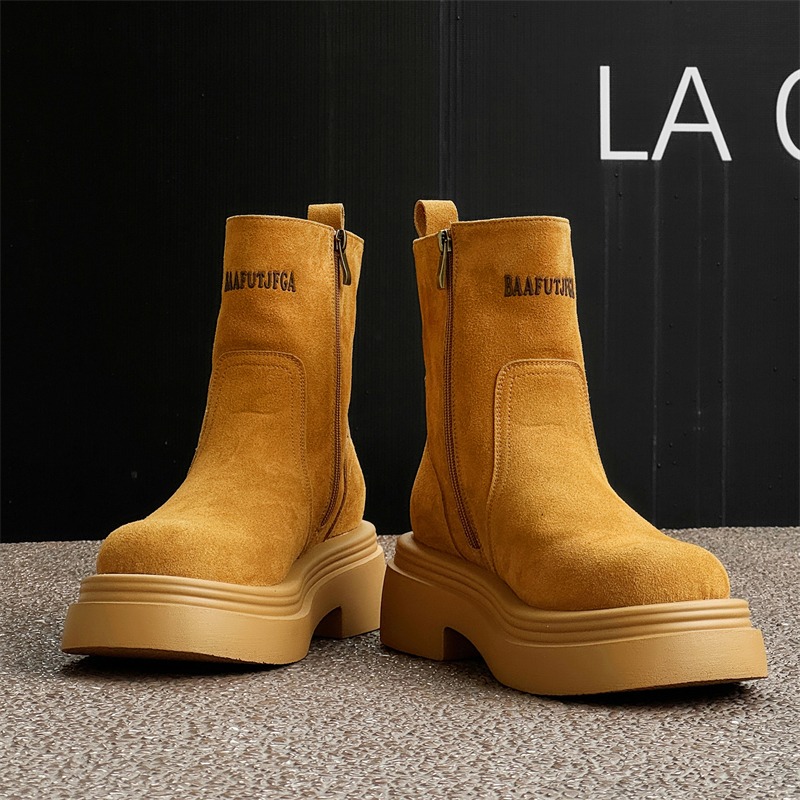 Winter Europe America Retro Th - огляд і ціна Men'S Shoes Height Increase