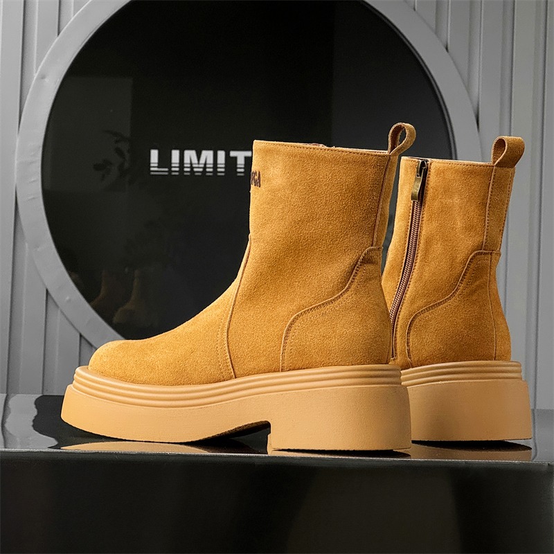 Winter Europe America Retro Th - огляд і ціна Men'S Shoes Height Increase