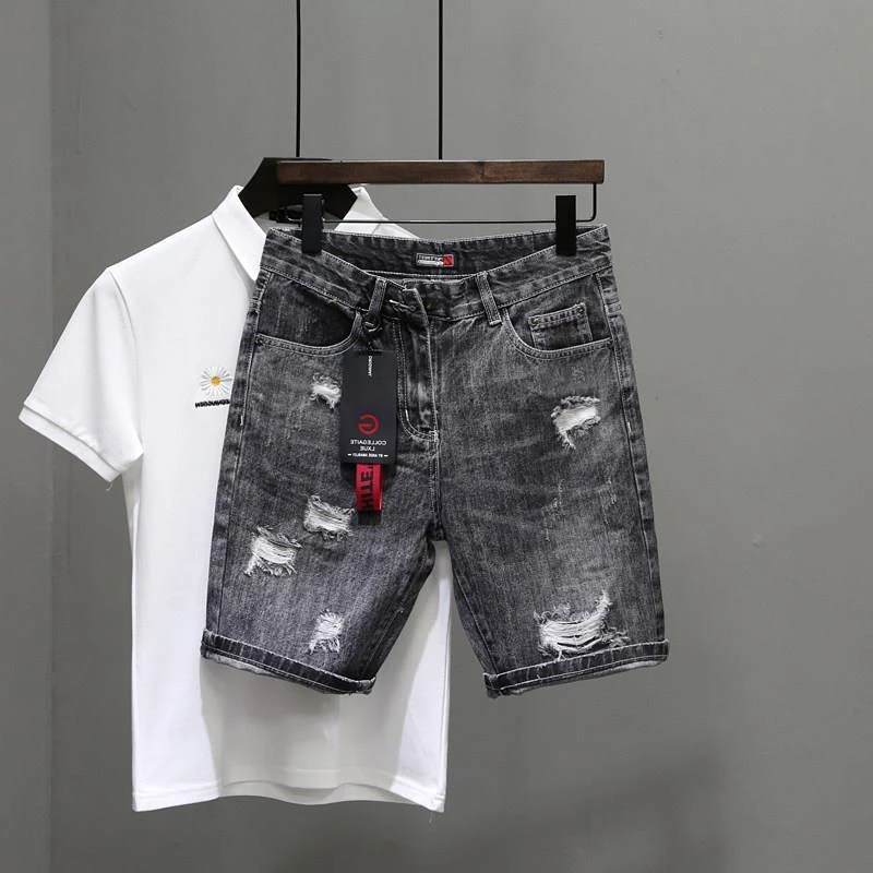 Men's Short Jeans Pants Black  - огляд і ціна Men'S Shoes With Jeans